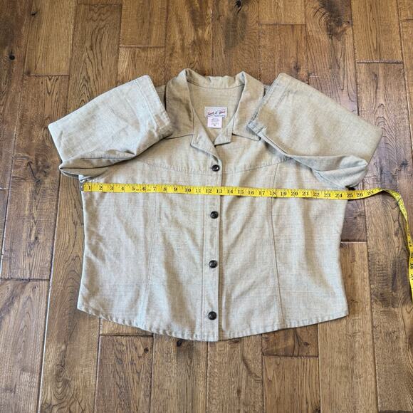 Vintage Touch O' Beige Lightweight Blazer Jacket Womens XL Button Up Made in USA - Picture 4 of 5